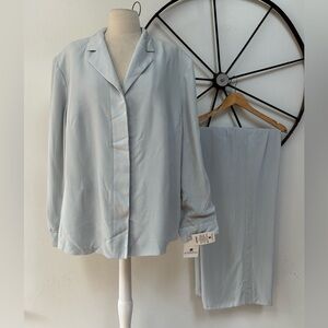 Vintage Givenchy 1980s silver grey blazer and pant suit set 20W NWT